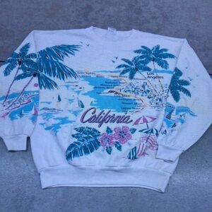 California Graphic White Sweater